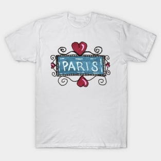 Paris Delights on White Background by MarcyBrennanArt T-Shirt